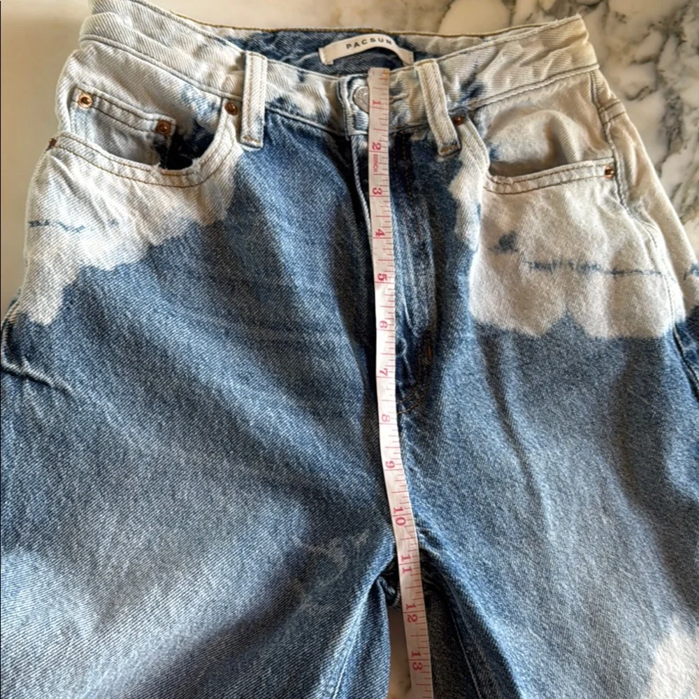 PacSun Blue & White Straight Leg Tie Dye Jeans Women’s size 24 - Picture 5 of 13